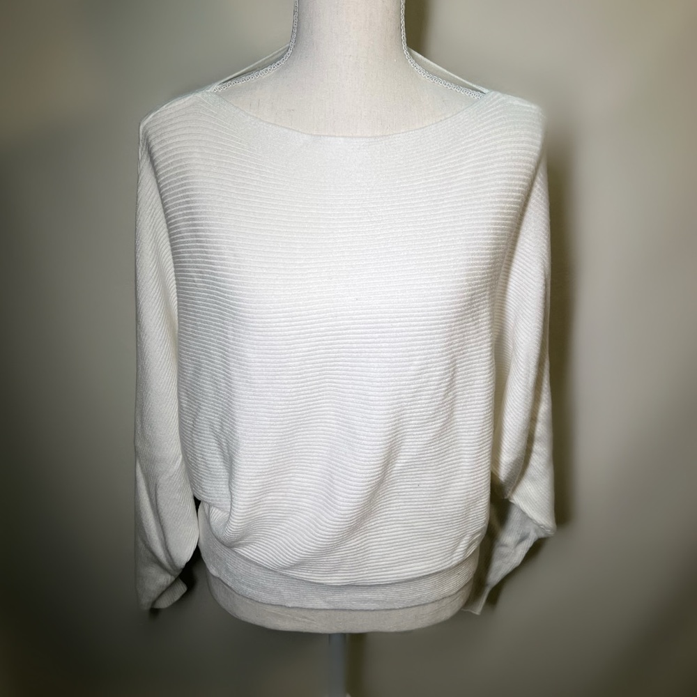 White Wide-neck Sweater